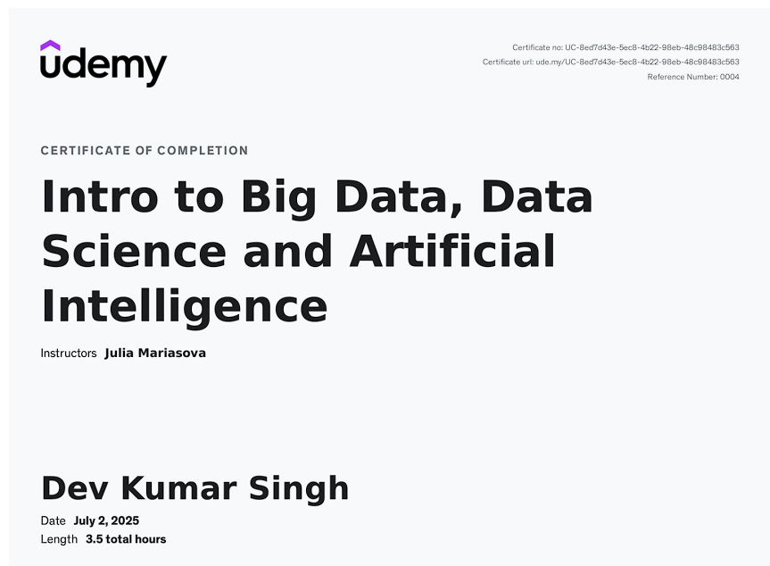 Data Science Certificate